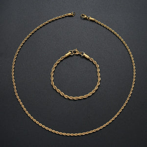 Ensemble torsadé doré