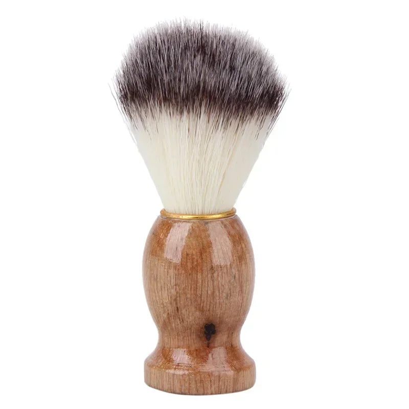 " new " Barber : Blaireau bois naturel doré