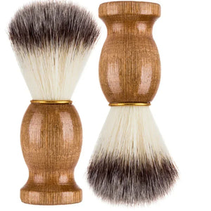 " new " Barber : Blaireau bois naturel doré