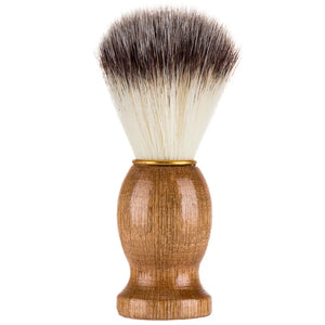 " new " Barber : Blaireau bois naturel doré