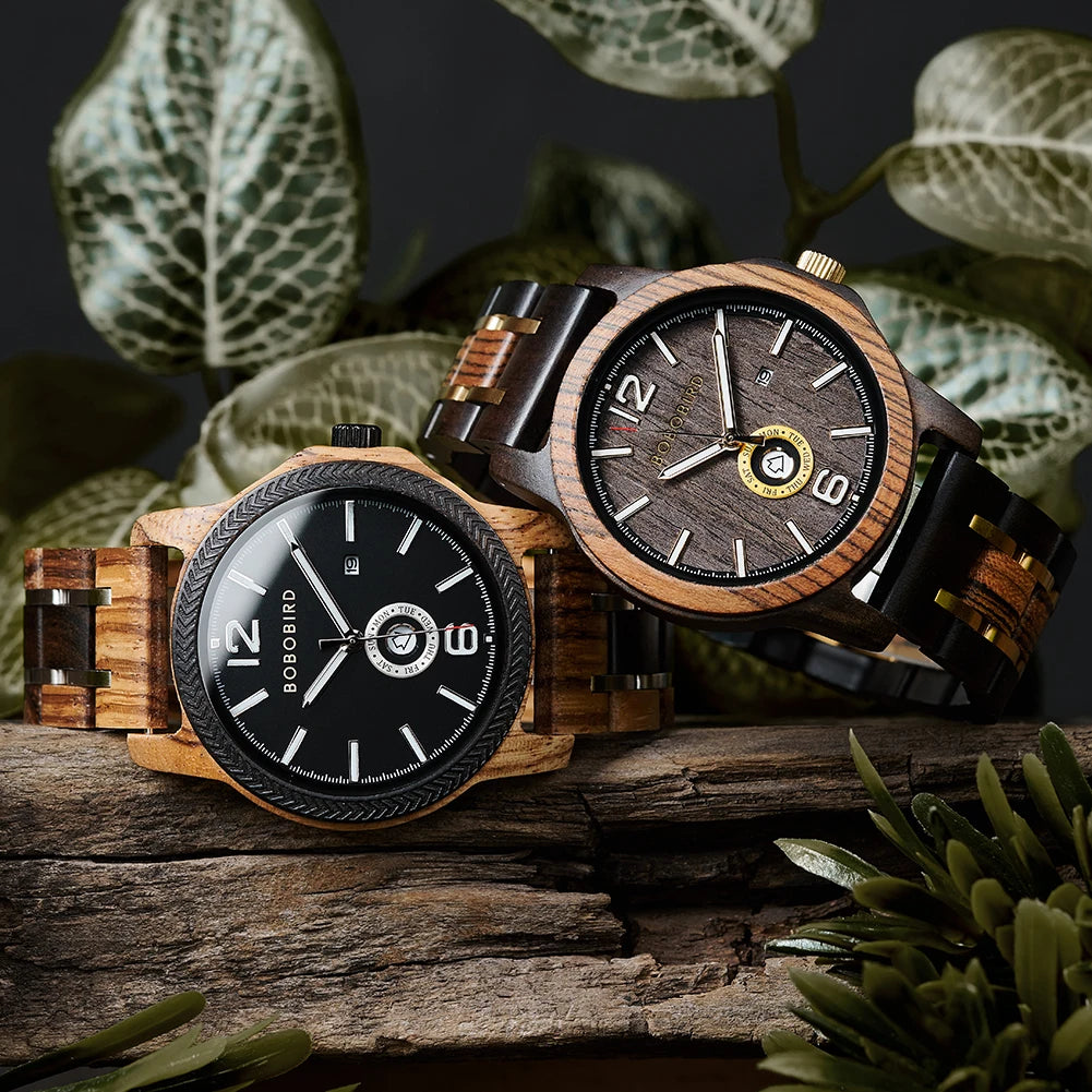 T135 Montre bois chronographe