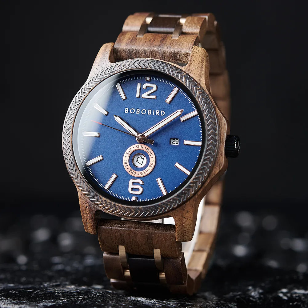 T135 Montre bois chronographe