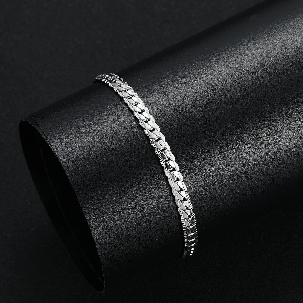 New Arrival Width 5MM 316L Stainless Steel Snake Chain Necklace & Bracelet Fashion Men's Jewelry Set Party Gift