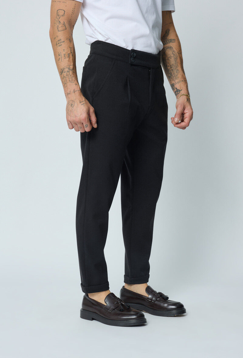 Pantalon noir 2 boutons