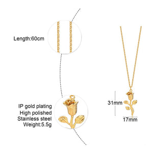 Collier pendentif fleur de Rose