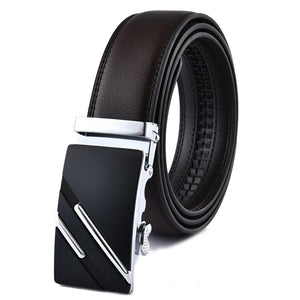 Fashion Automatic Buckle Men's Leather Belt Male Classy Touser Trend Belt for Men High Quality Designer Luxury Accessories 130cm