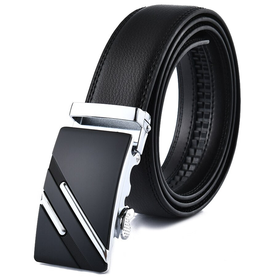 Fashion Automatic Buckle Men's Leather Belt Male Classy Touser Trend Belt for Men High Quality Designer Luxury Accessories 130cm