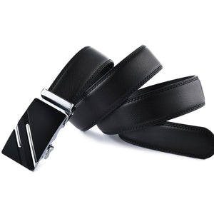 Fashion Automatic Buckle Men's Leather Belt Male Classy Touser Trend Belt for Men High Quality Designer Luxury Accessories 130cm