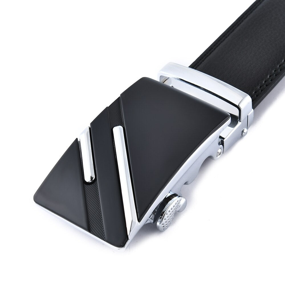 Fashion Automatic Buckle Men's Leather Belt Male Classy Touser Trend Belt for Men High Quality Designer Luxury Accessories 130cm