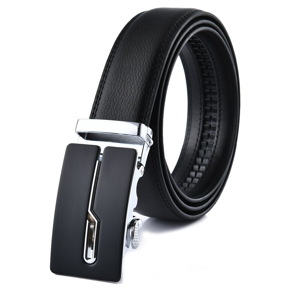 Fashion Automatic Buckle Men's Leather Belt Male Classy Touser Trend Belt for Men High Quality Designer Luxury Accessories 130cm