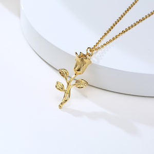 Collier pendentif fleur de Rose