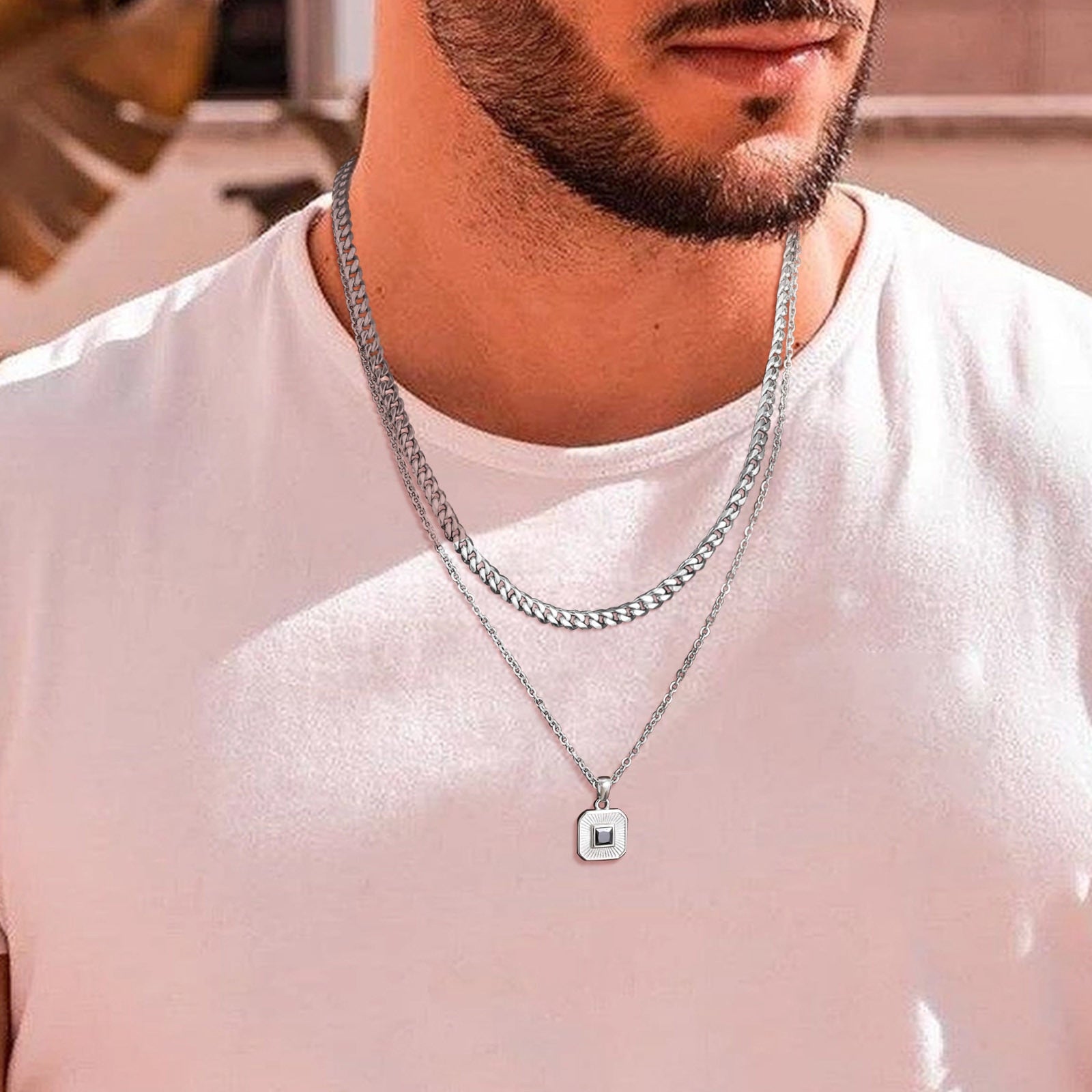 Collier Steel Cuban Figaro