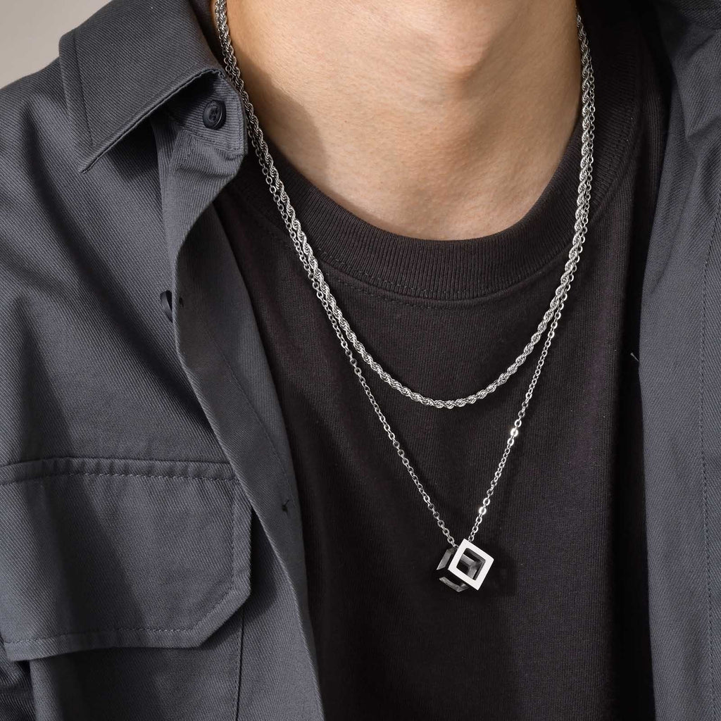 Collier Géométrique cube