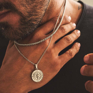 Collier pendentif boussole