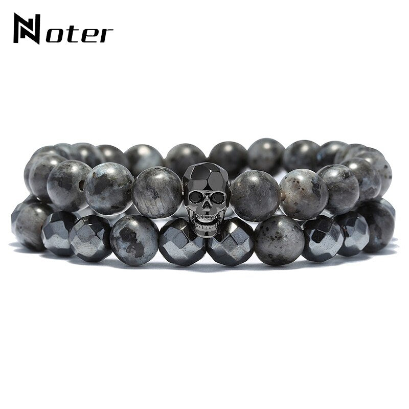 Bracelet perle duo tête de mort