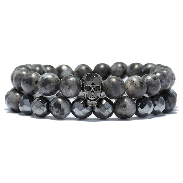 Bracelet perle duo tête de mort