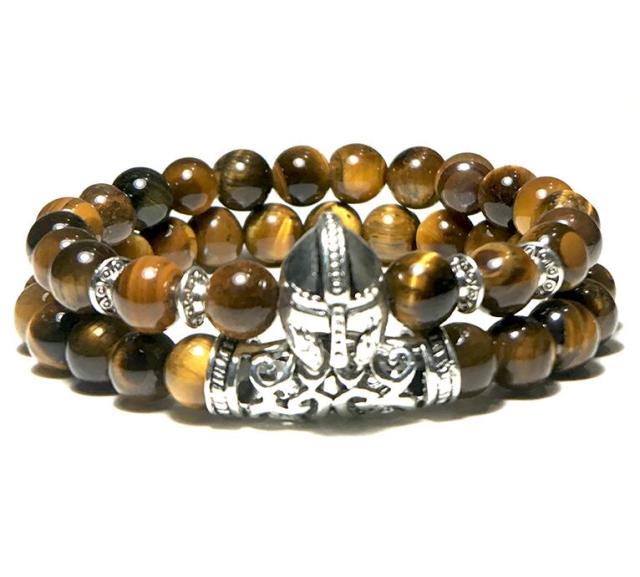 Bracelet perle Spartacus double