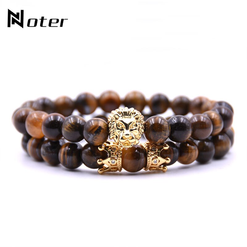 Bracelet pierre Lion double