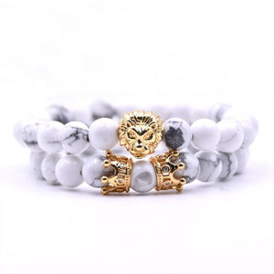 Bracelet pierre Lion double