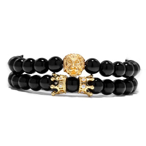 Bracelet pierre Lion double