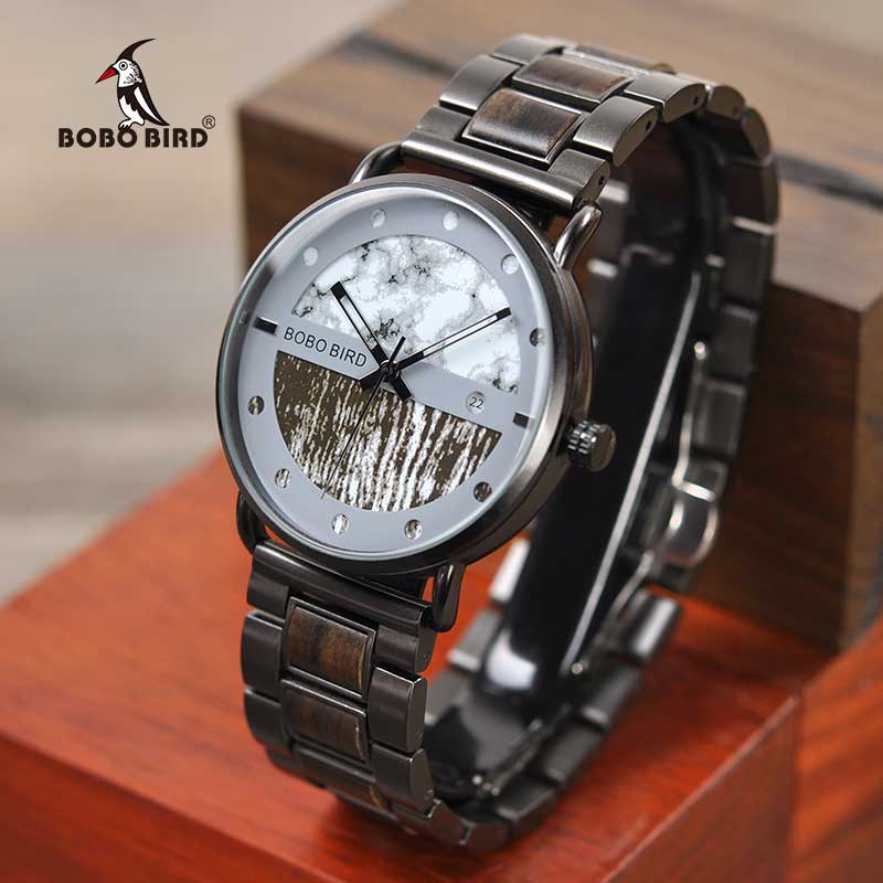 BOBO BIRD montre de luxe élégant en bois chronographe