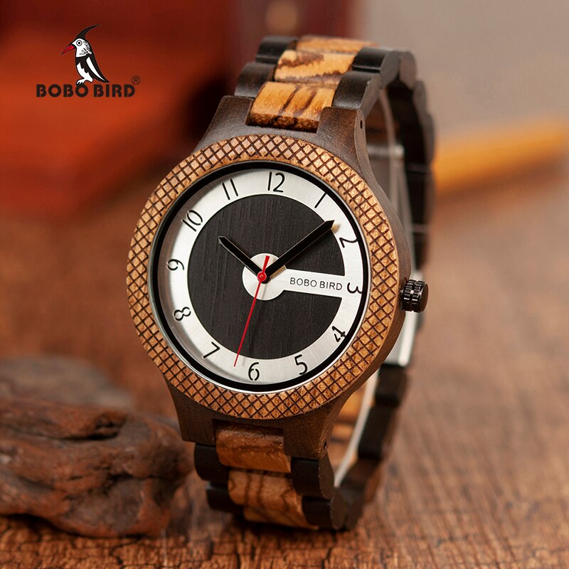 BOBO oiseau bois montre Masculino montres à Quartz