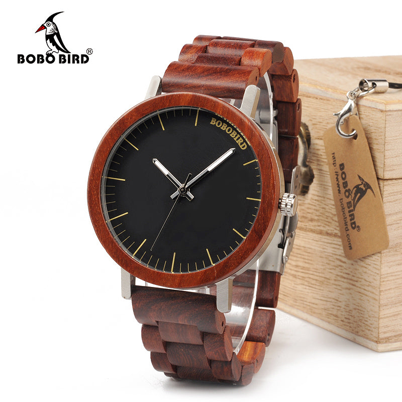 BOBO BIRD WM16 Design en bois Quartz de luxe