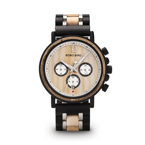 BOBO BIRD - montre boisée pour hommes, chronographes stylisées