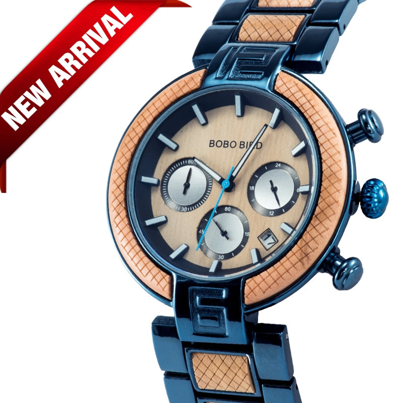 Montre bois chronographe Bobo Bird