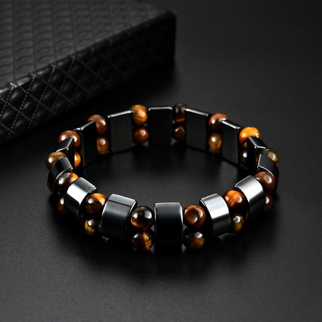 Bracelet perle tigre & hématite s'emmêle