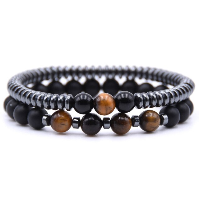 Bracelet perle: double hématite & co