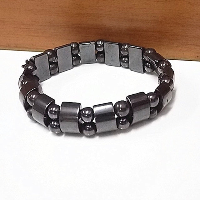 Bracelet perle double hématite