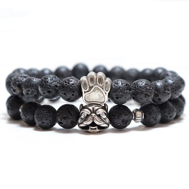 Bracelet pierre Bouledogue double