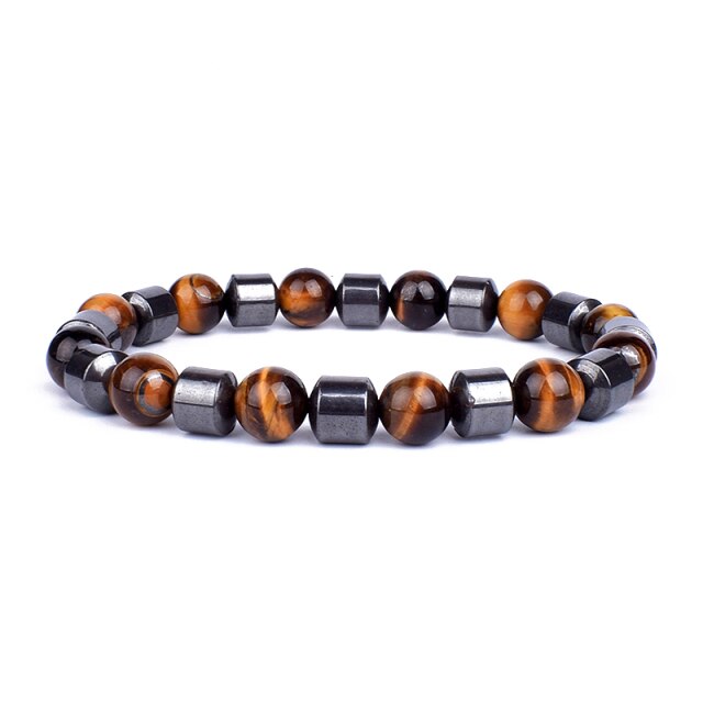 Bracelet perle tigre & hématite s'emmêle