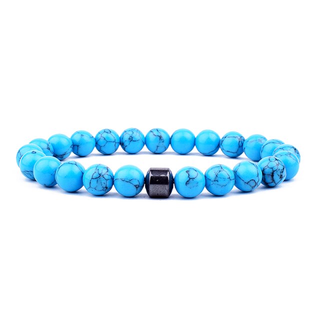 Bracelet perle et hématite solitaire