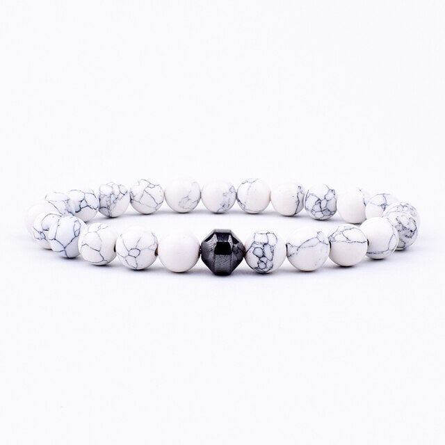 Bracelet perle et hématite solitaire
