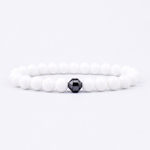 Bracelet perle et hématite solitaire