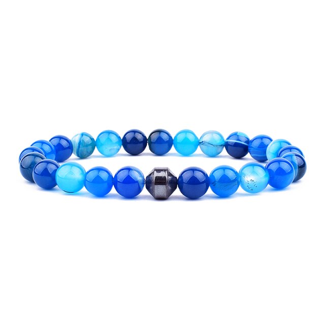 Bracelet perle et hématite solitaire