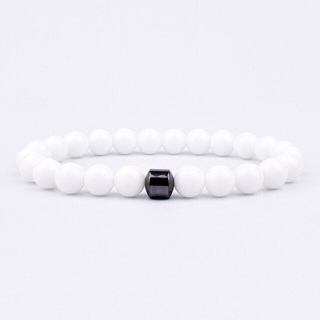 Bracelet perle et hématite solitaire