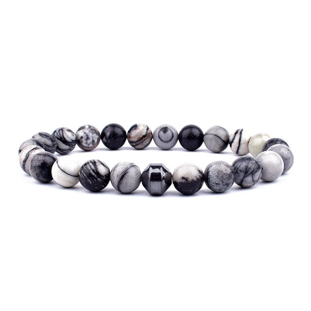 Bracelet perle et hématite solitaire