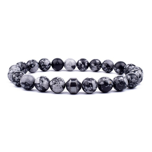 Bracelet perle et hématite solitaire