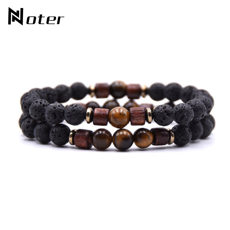 Bracelet perle duo de lave