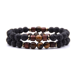 Bracelet perle duo de lave
