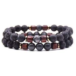 Bracelet perle duo de lave