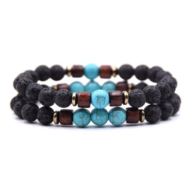 Bracelet perle duo de lave