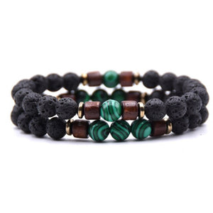 Bracelet perle duo de lave